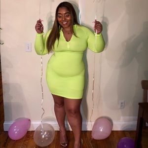Neon Zip-Up Dress